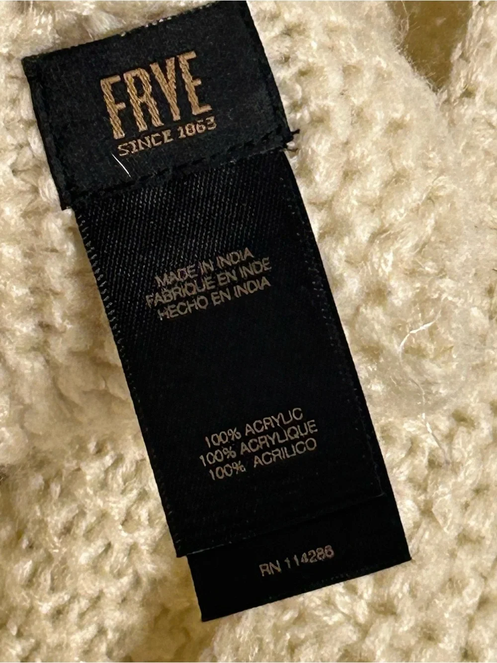 Frye cream fringe